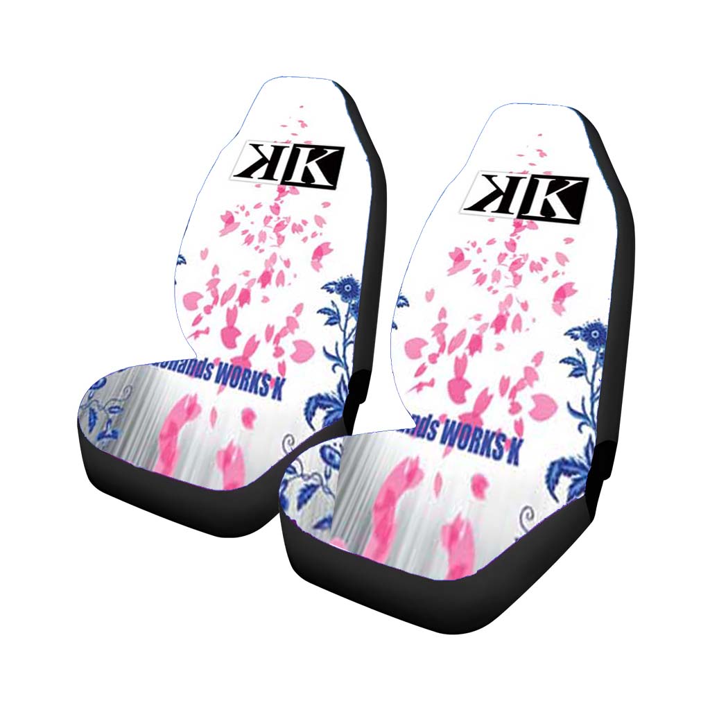 K Project Logo Floral Wht Bkg car Seat Covers