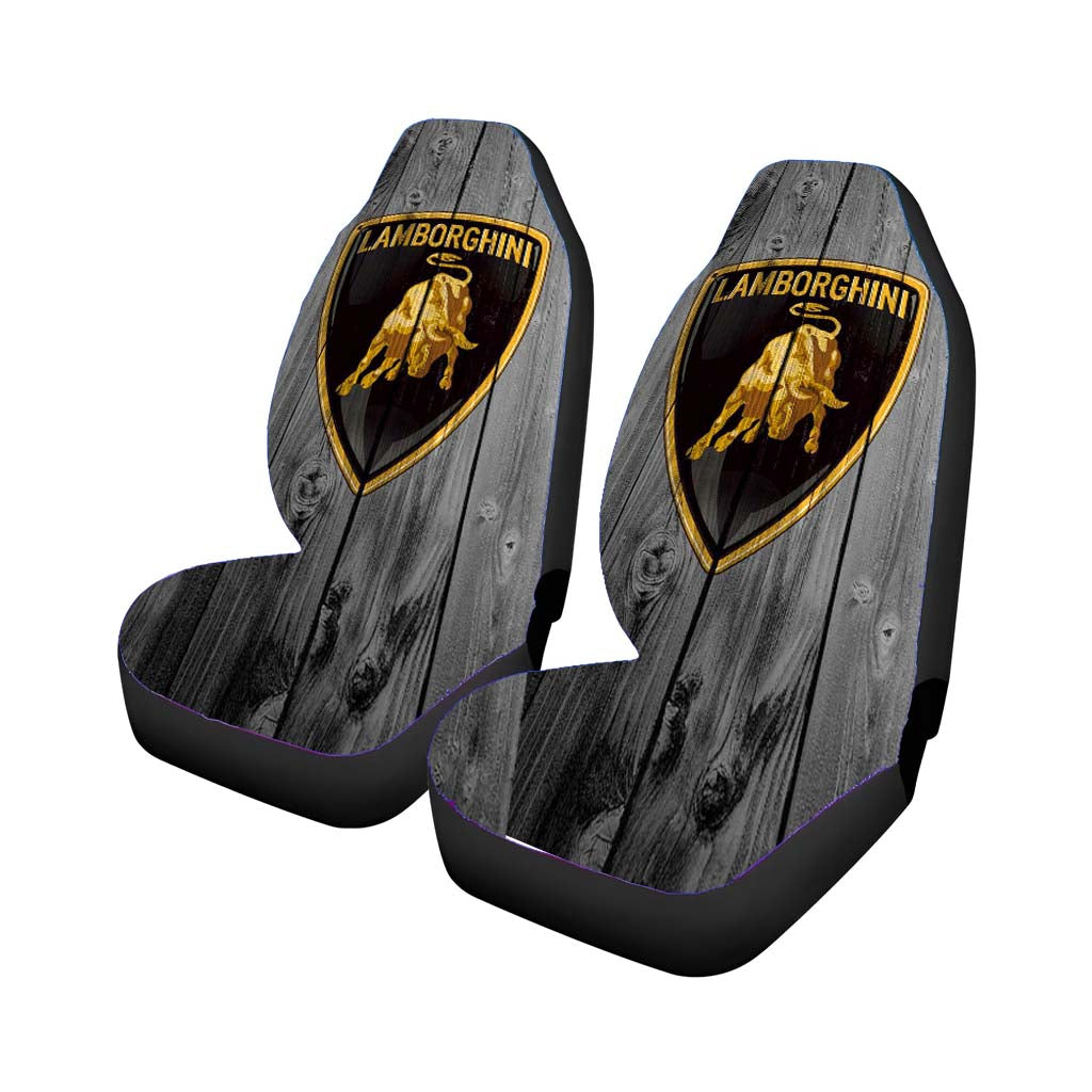 Lamborghini Black Wood Logo car Seat Covers