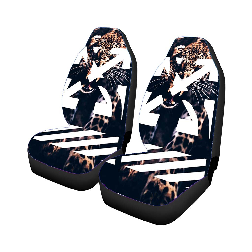 Leopard X Off White car Seat Covers