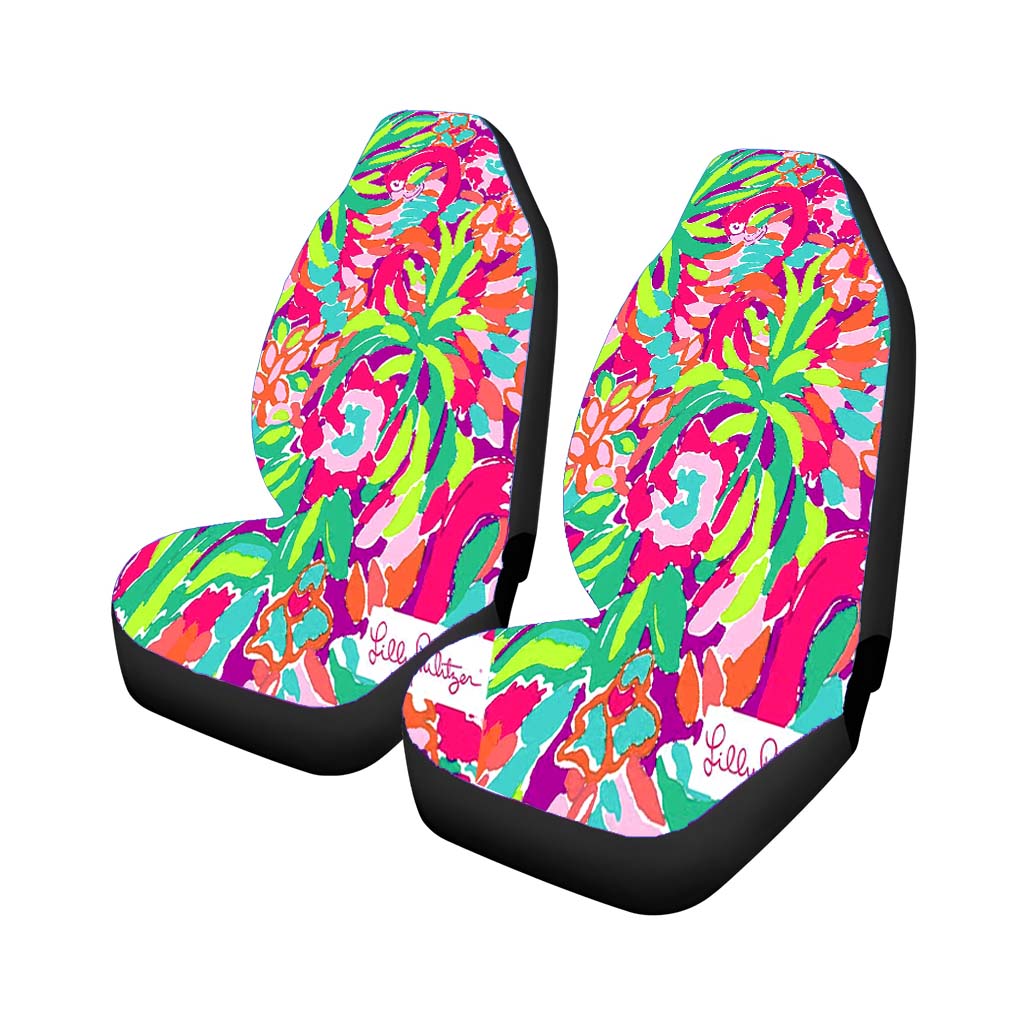 Lilly Pulitzer Flamingo Draw car Seat Covers