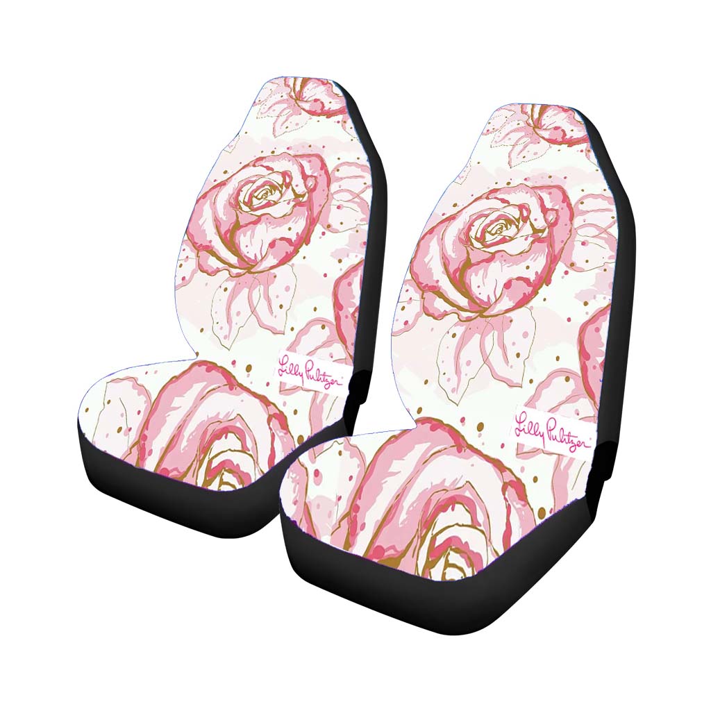 Lilly Pulitzer Flower Rose Wallpaper car Seat Covers
