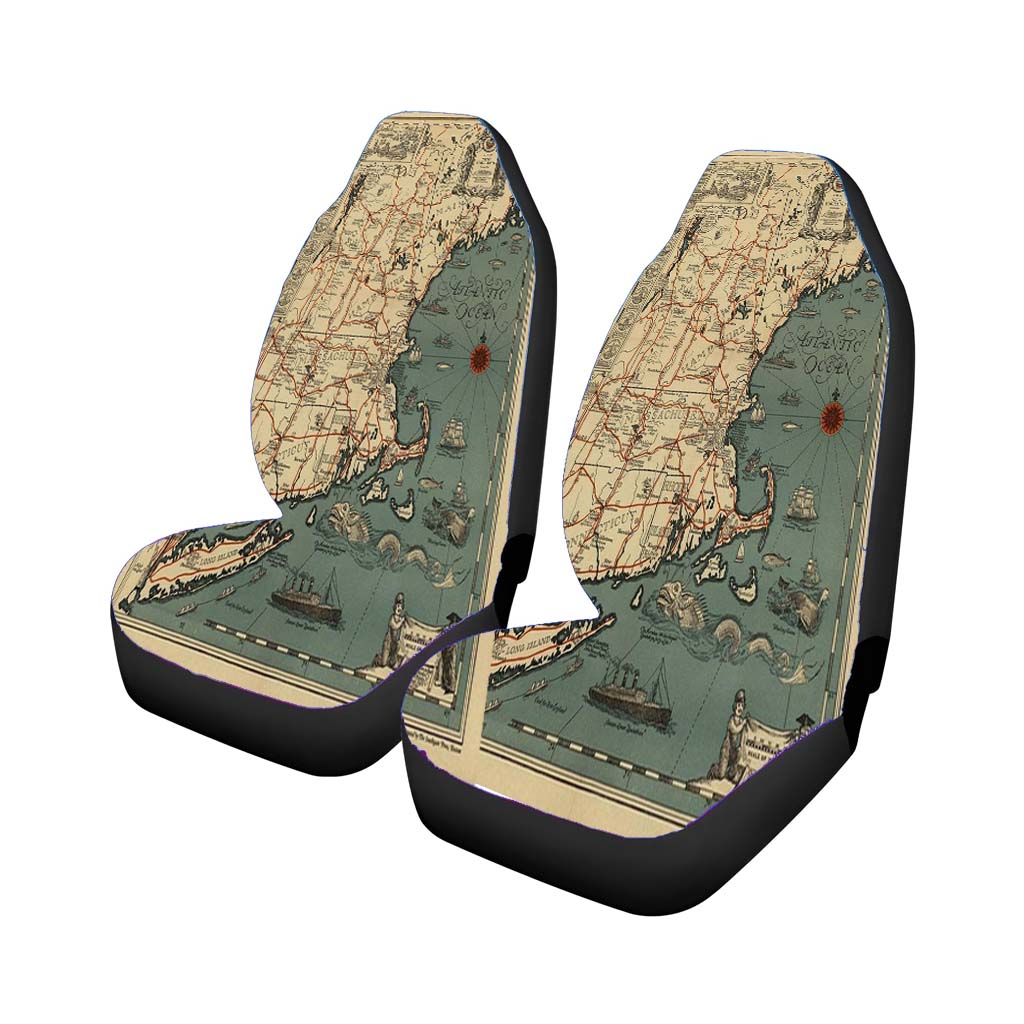 Map Of New England From 1928 car Seat Covers