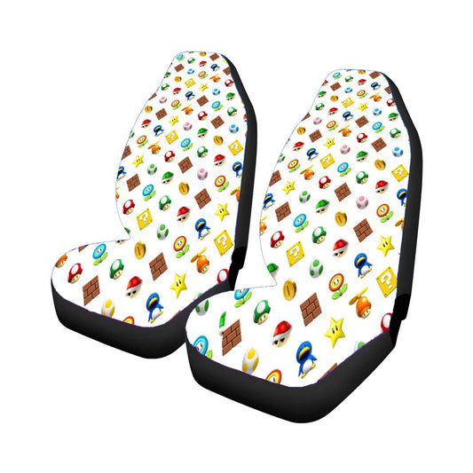 Mario Bros Game Platform Pattern Universal Fit Car Seat Covers