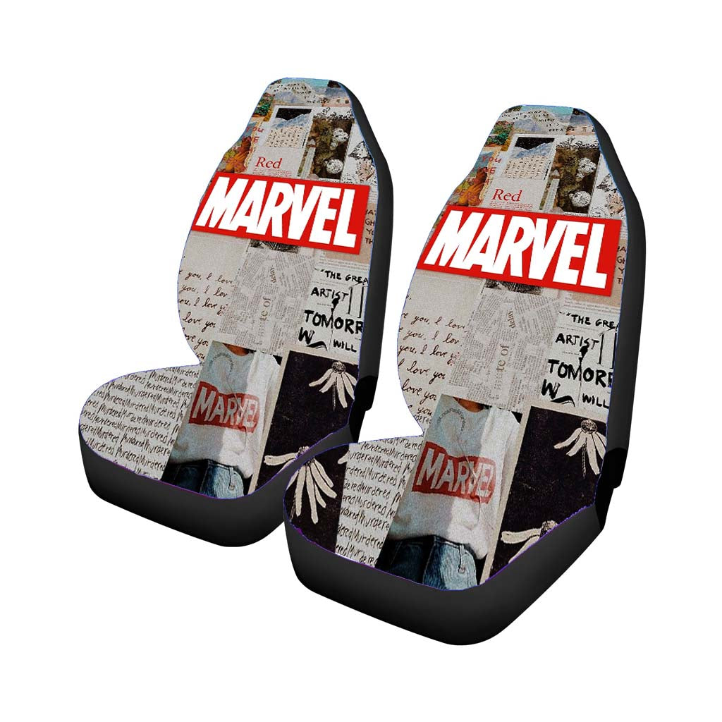 Marvel Logo X Newspaper car Seat Covers