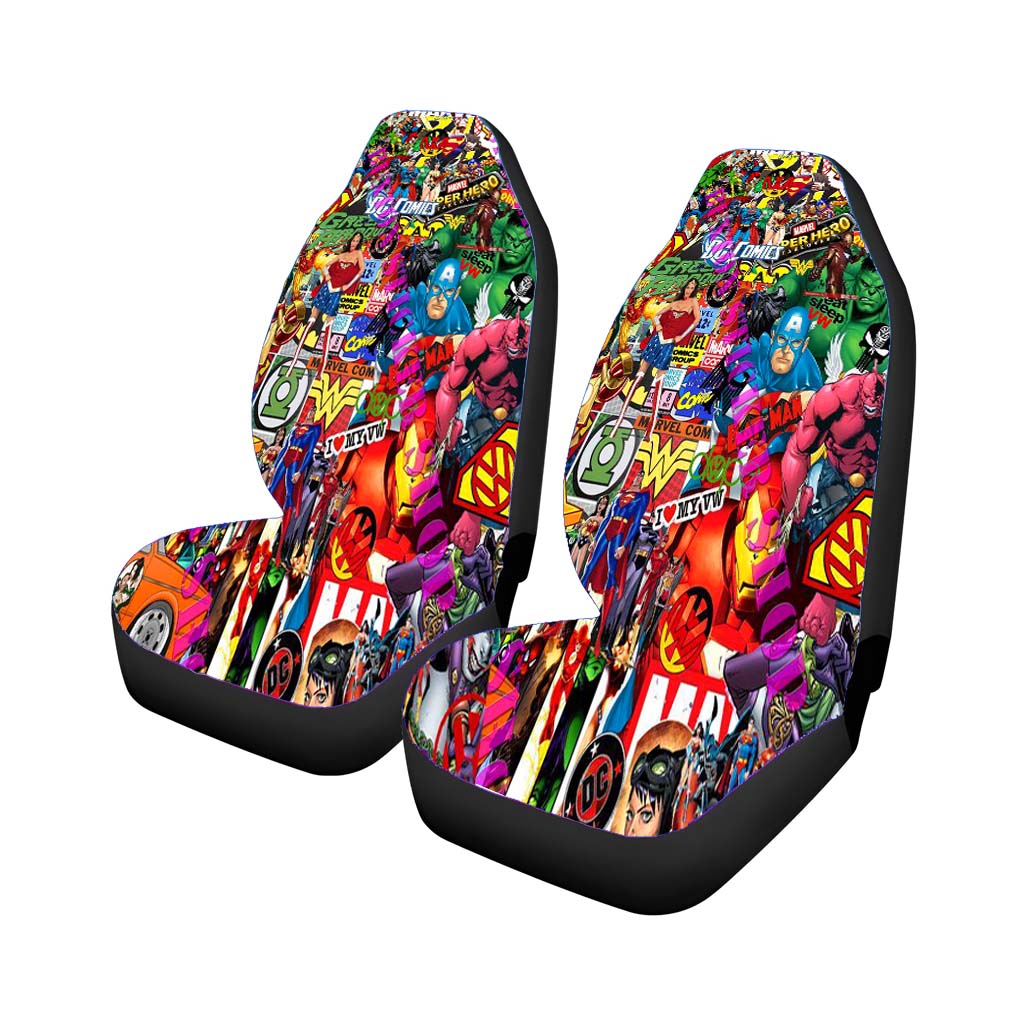Marvel Sticker Bomb car Seat Covers