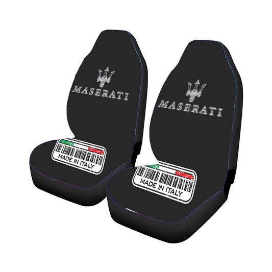 Maserati Italy Trident Black Logo Universal Fit Car Seat Covers
