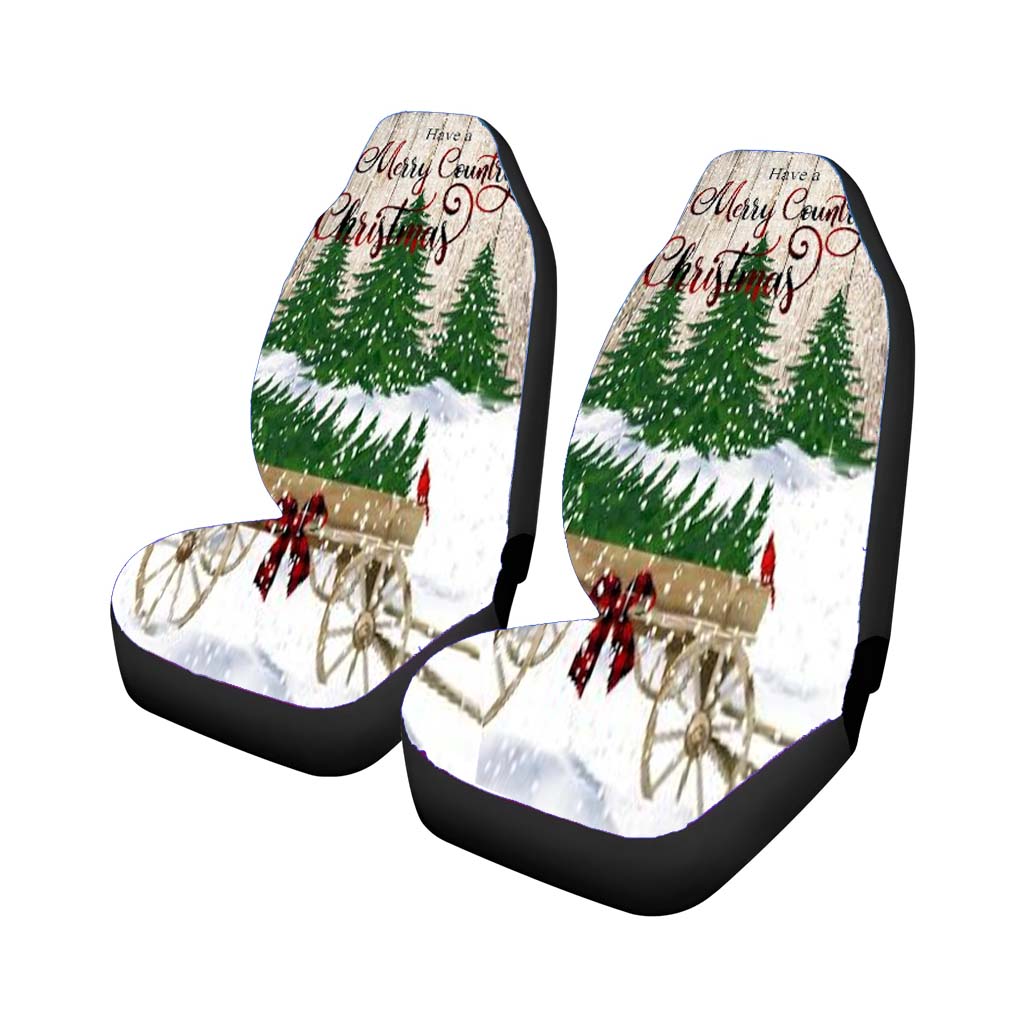 Merry Country Christmas car Seat Covers
