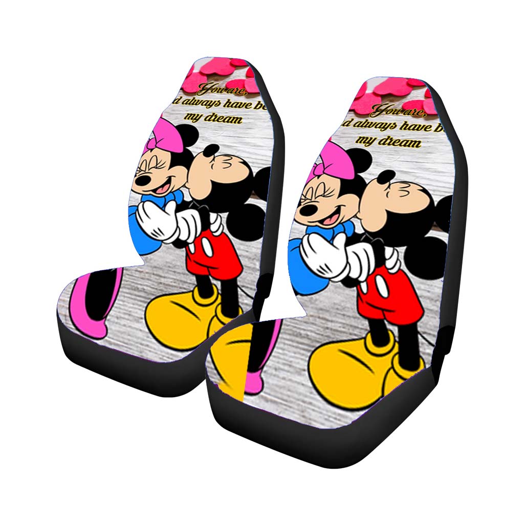 Mickey And Minnie Mouse Kissing car Seat Covers