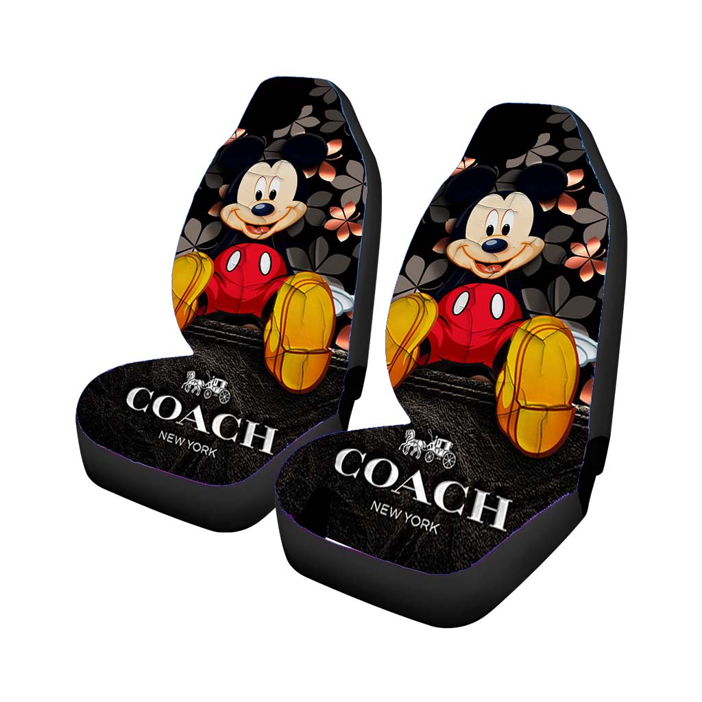 Mickey Mouse Coach Black Flowers car Seat Covers