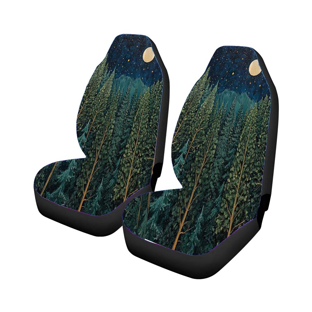 Moonlit Evergreen Forest car Seat Covers