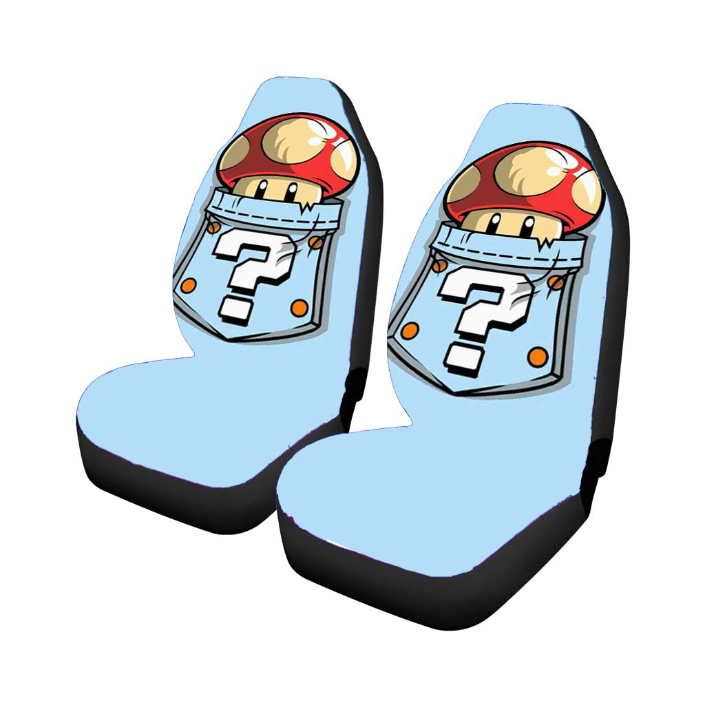 Mushroom Mario car Seat Covers