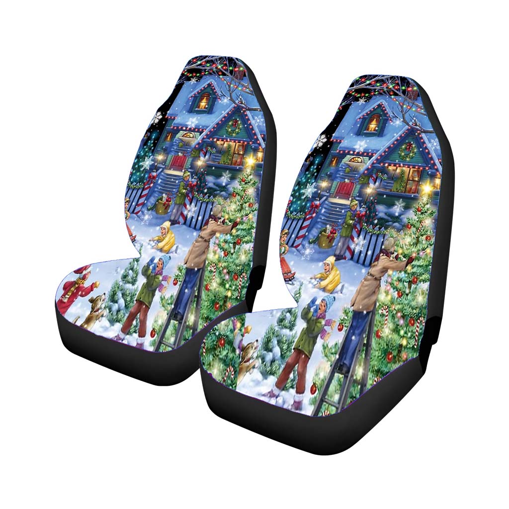 Neighborhood Christmas Decorating car Seat Covers