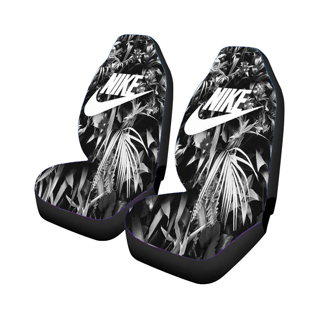 Nike Flowers Black White car Seat Covers