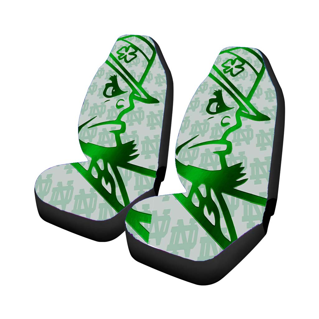 Notre Dame Green Metallic Wallpaper car Seat Covers