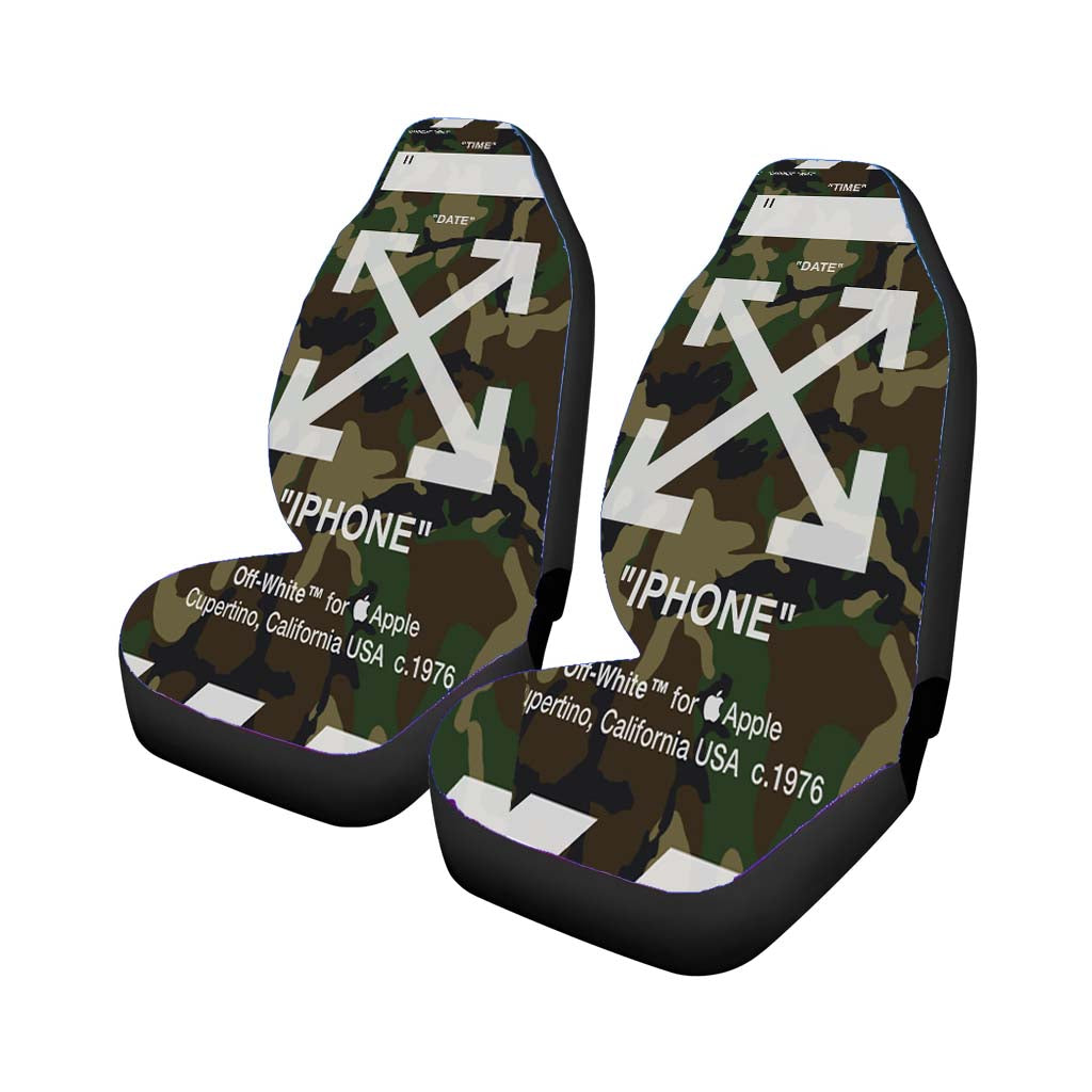 Off White Camouflage Background car Seat Covers