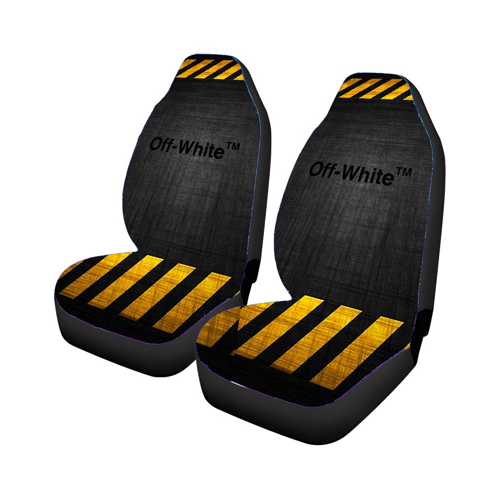 Off White Police Line car Seat Covers
