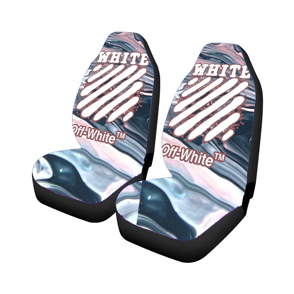 Off White Spray Marble car Seat Covers