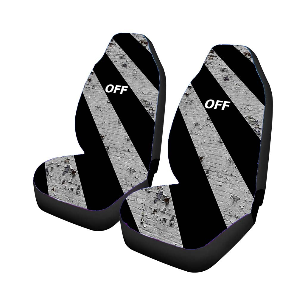 Off White Striped Brick car Seat Covers