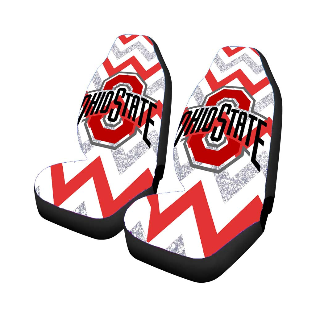 Ohio State Osu Red White Glitter Logo car Seat Covers
