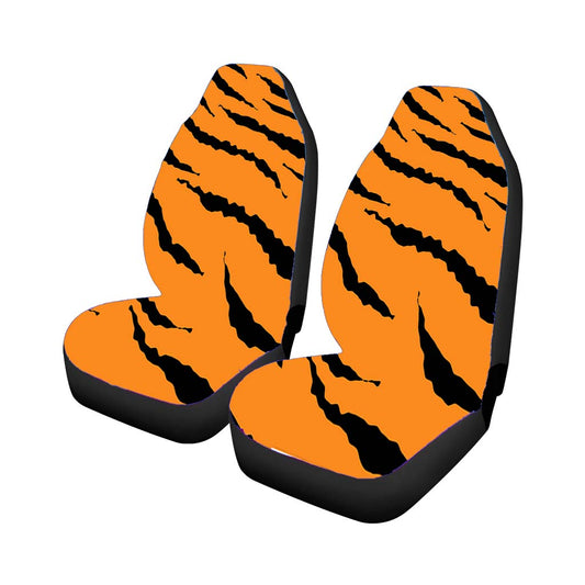 Orange Black Tiger Skin Texture Nature Pattern Universal Fit Car Seat Covers
