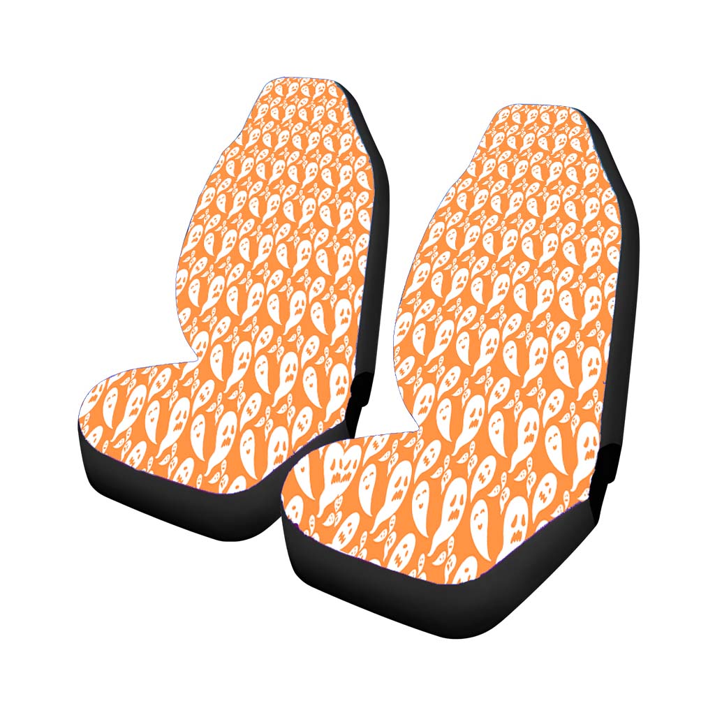 Orange Ghosts Pattern Halloween car Seat Covers
