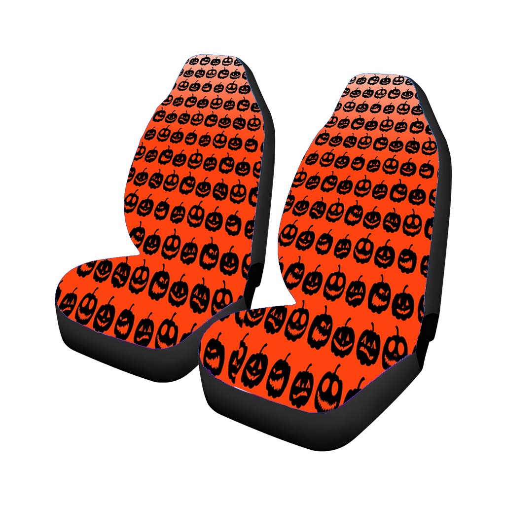 Orange Pumpkins Pattern Silhouette Collections car Seat Covers