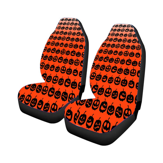 Orange Pumpkins Pattern Silhouette Collections Universal Fit Car Seat Covers