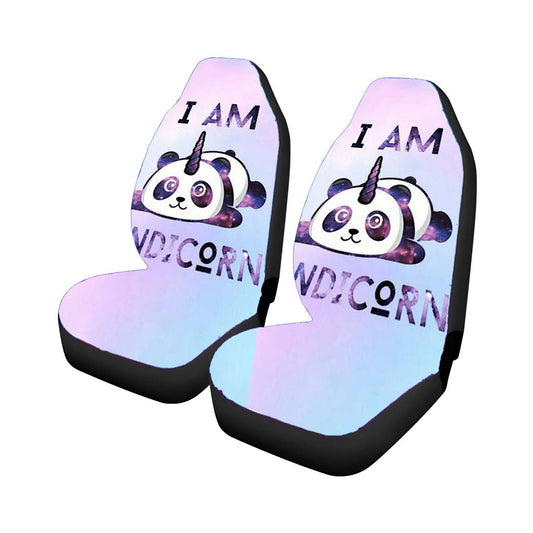 Panda Unicorn Cute Funny Glowing Car Seat Covers Universal Fit