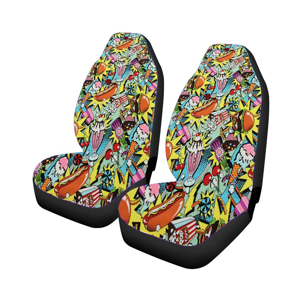 Pattern Candle Pop Burger car Seat Covers