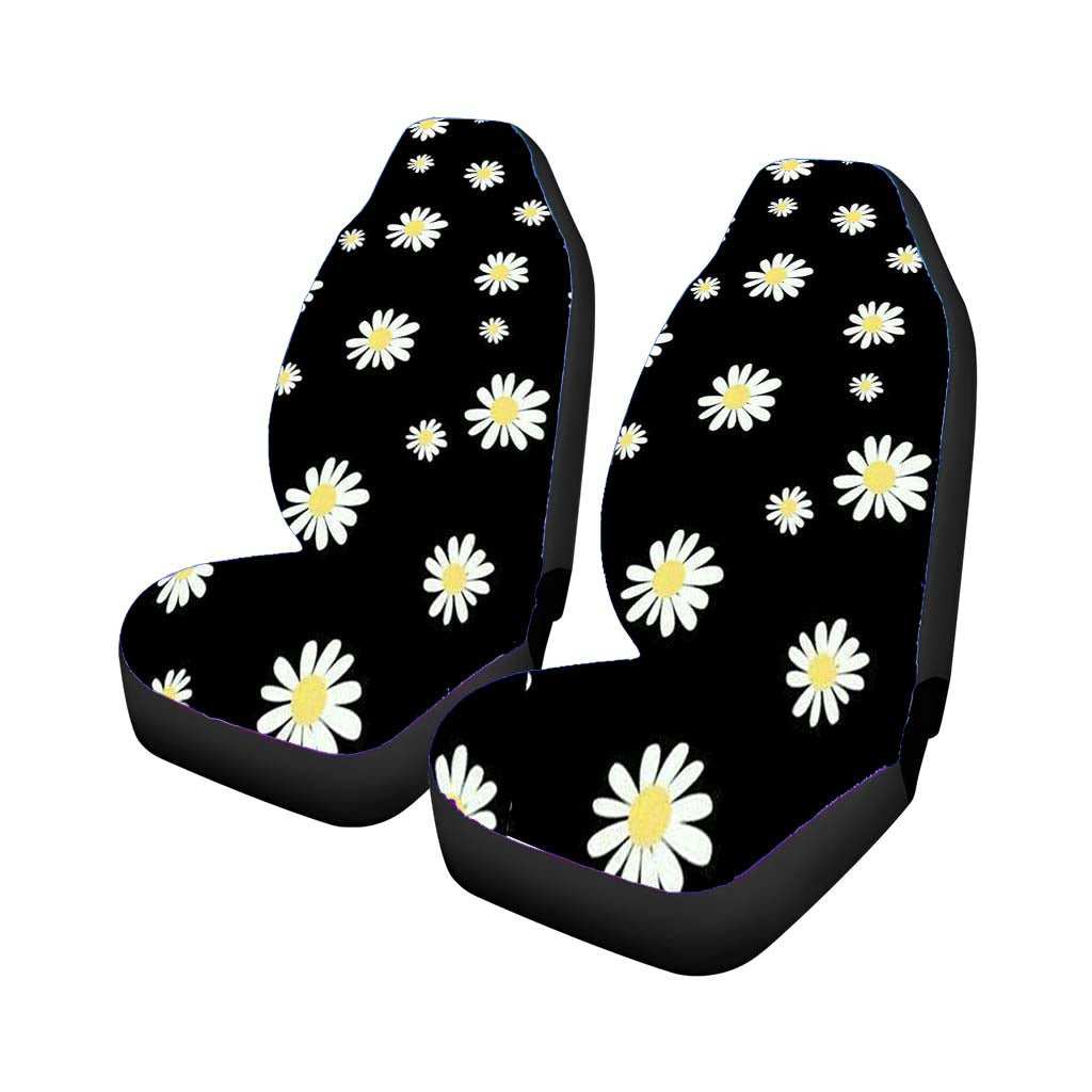Pattern Flowers In Black Background car Seat Covers