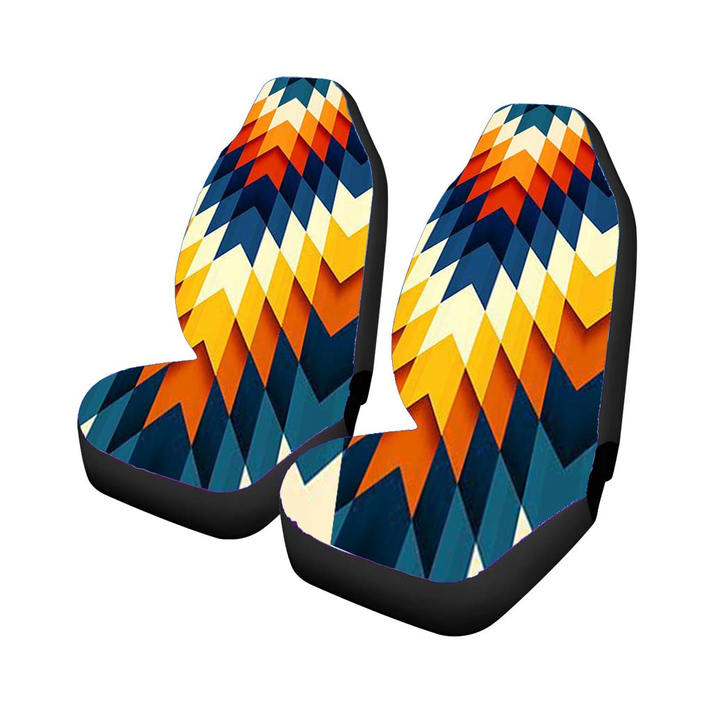 Pattern Tellow White Blue car Seat Covers