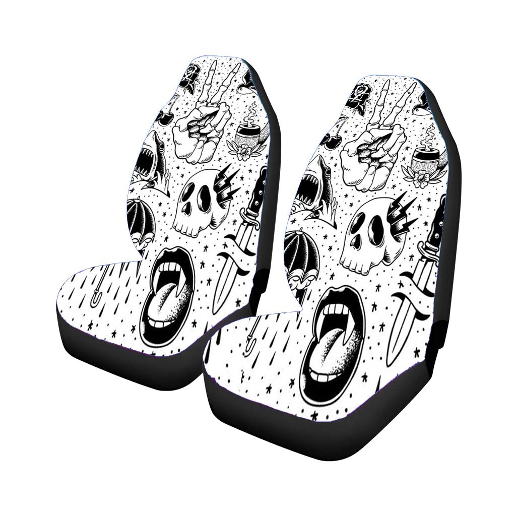 Peace Finger Bone Tattoo Pattern car Seat Covers