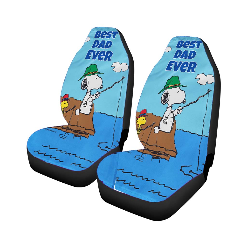 Peanuts Best Dad Ever Gone Fishing Snoopy car Seat Covers