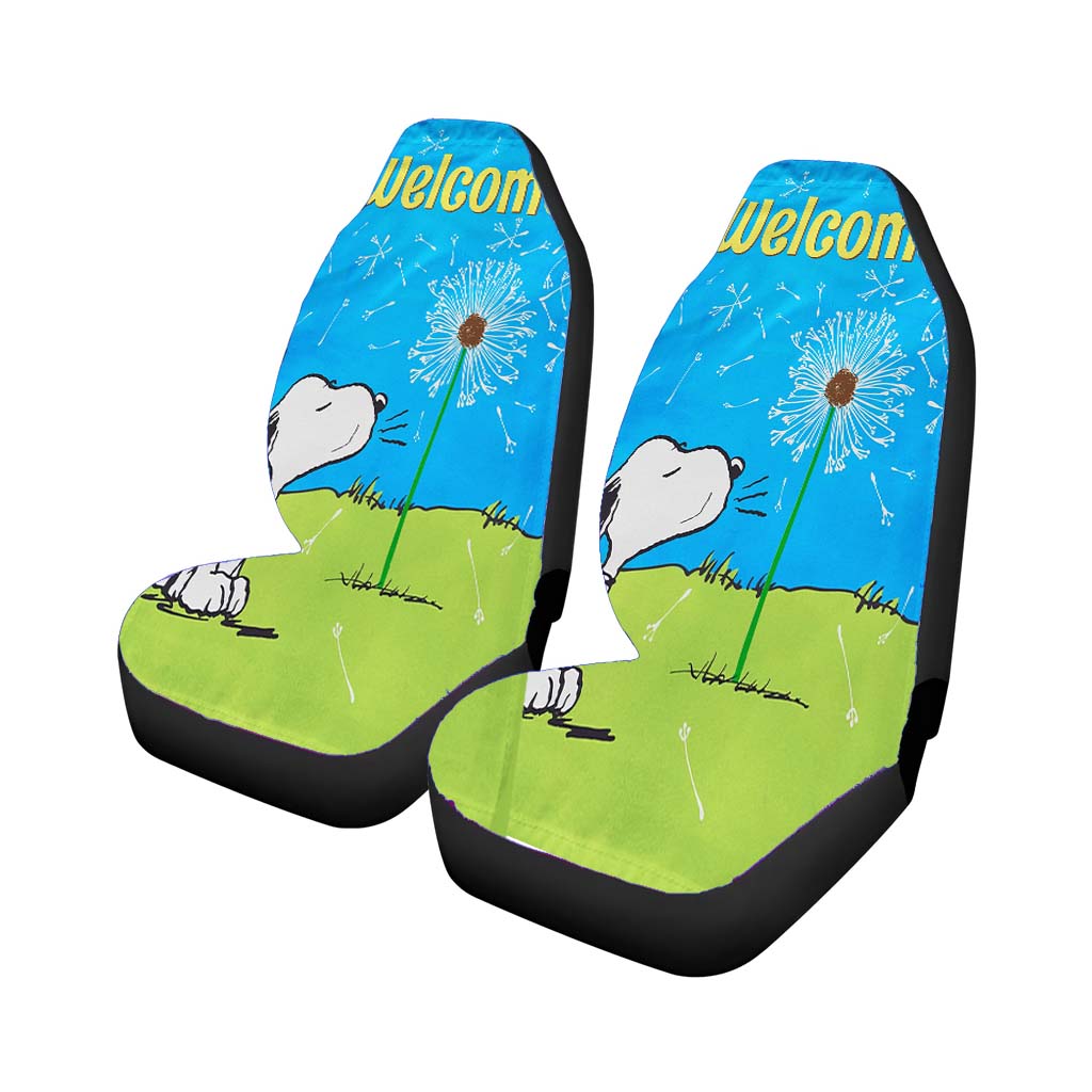 Peanuts Blowing Dandelions car Seat Covers