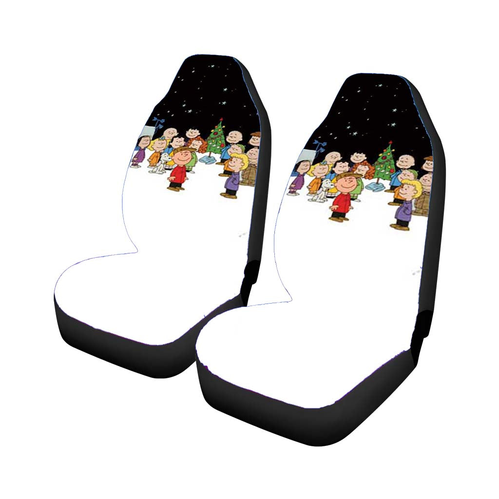 Peanuts Christmas Blk Sky car Seat Covers