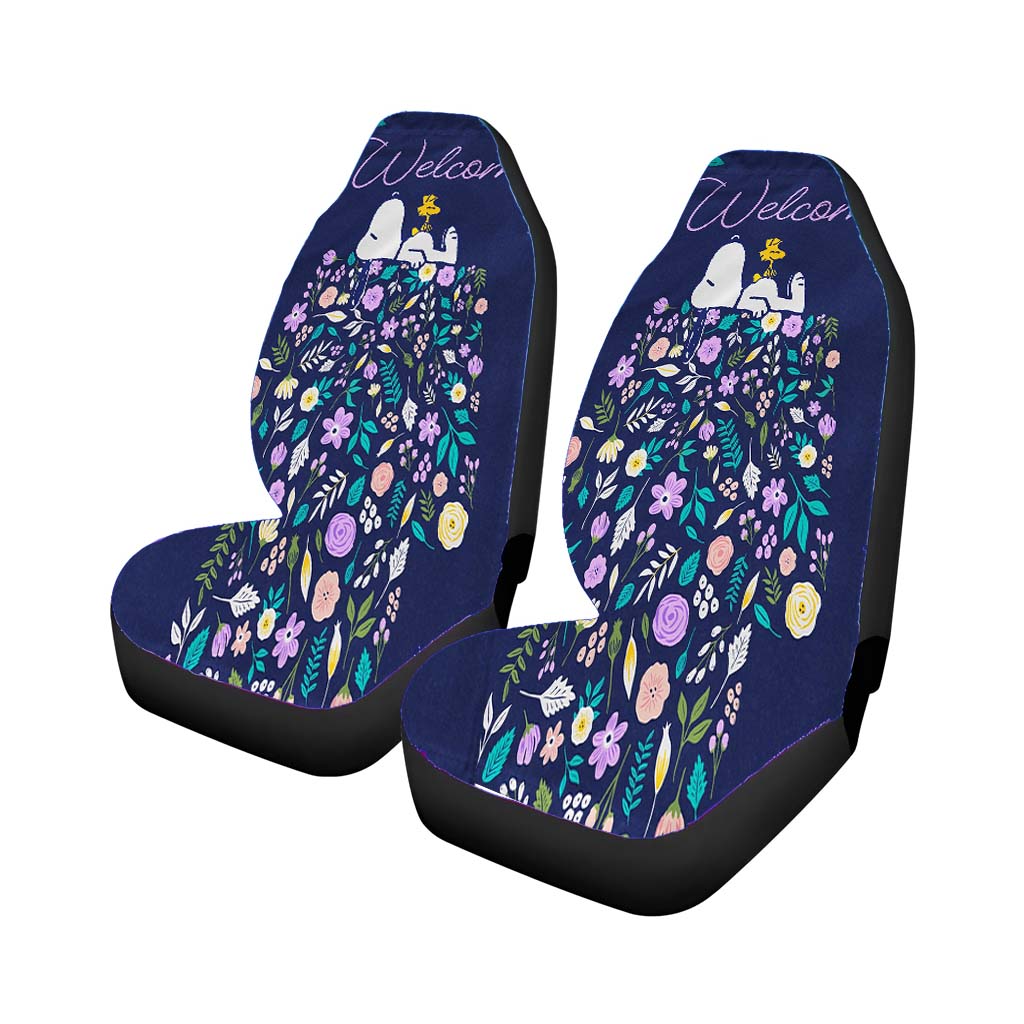 Peanuts Doghouse Of Flowers Snoopy & Woodstock car Seat Covers