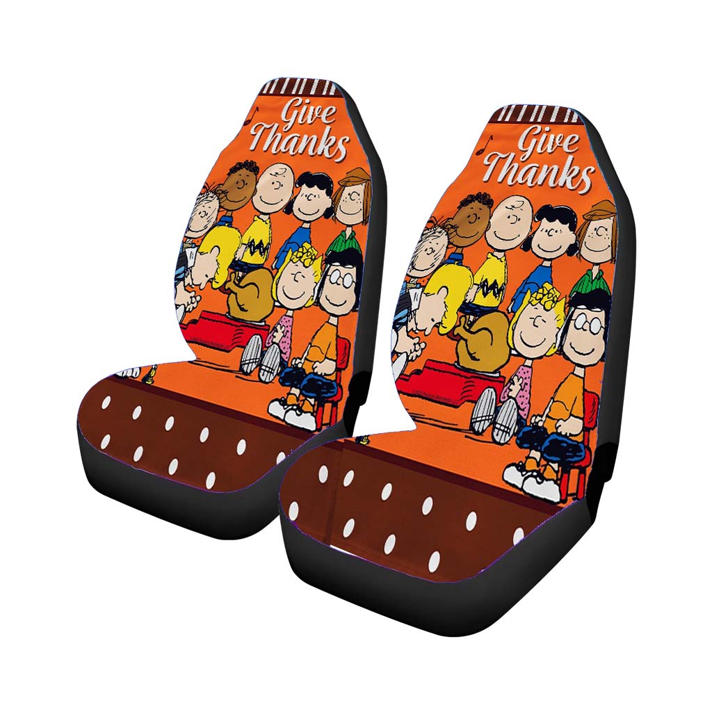 Peanuts Gang Give Thanks Thanksgiving car Seat Covers