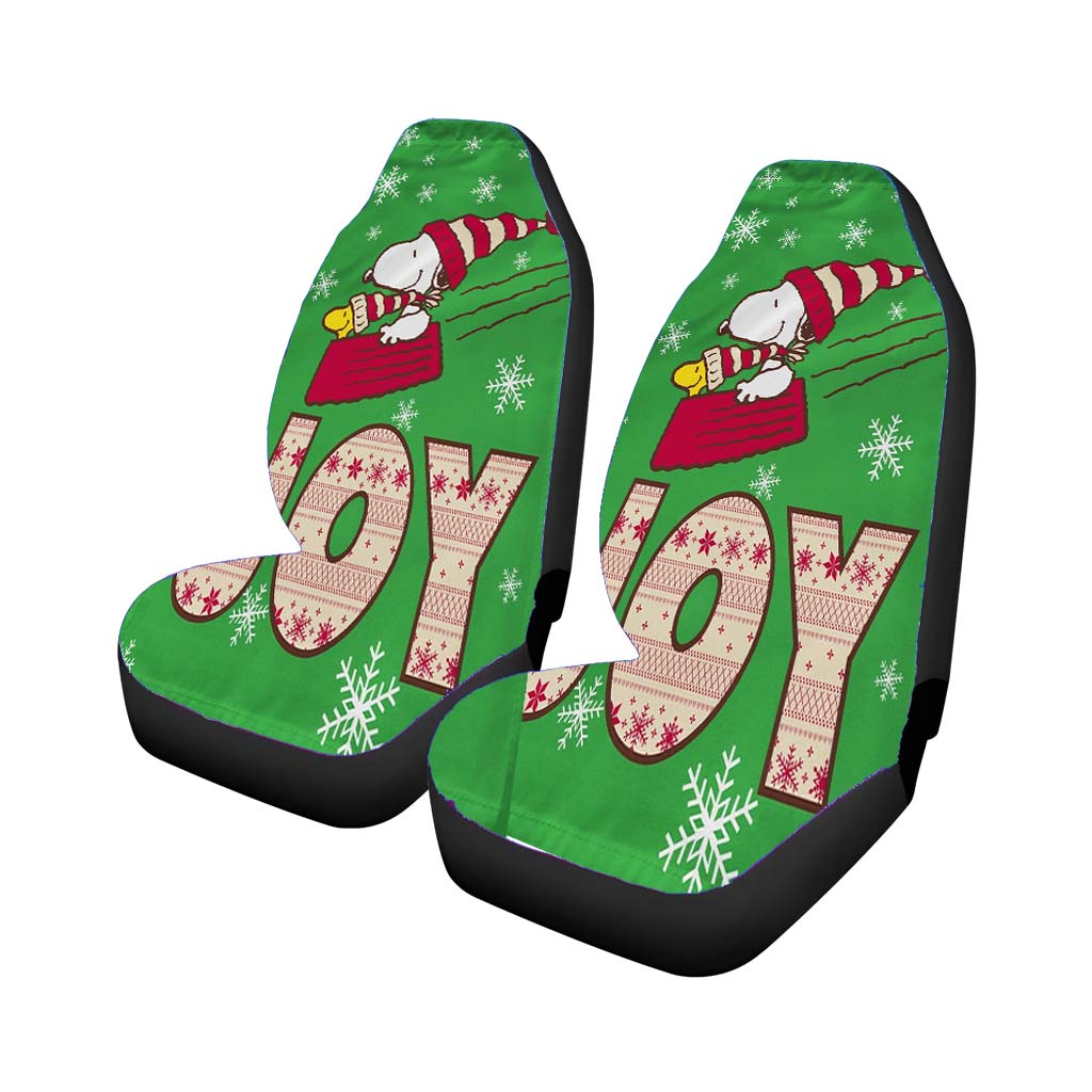 Peanuts Joy Snoopy And Woodstock Christmas car Seat Covers