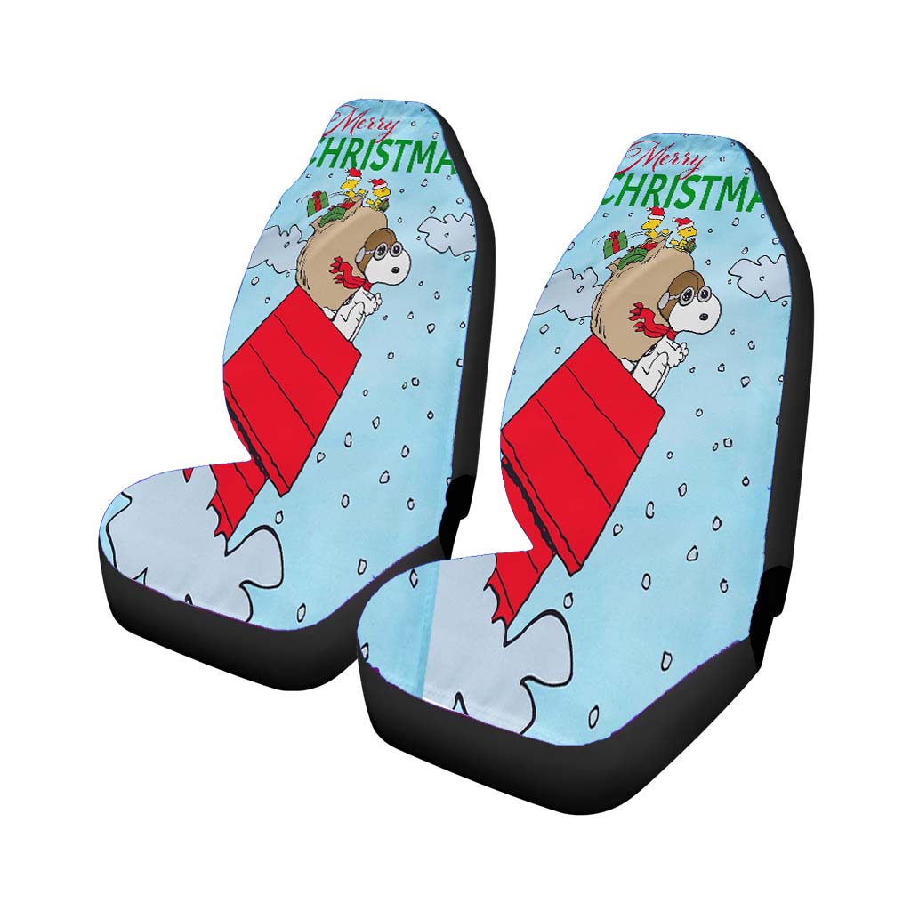 Peanuts Merry Christmas Snoopy Sleigh car Seat Covers