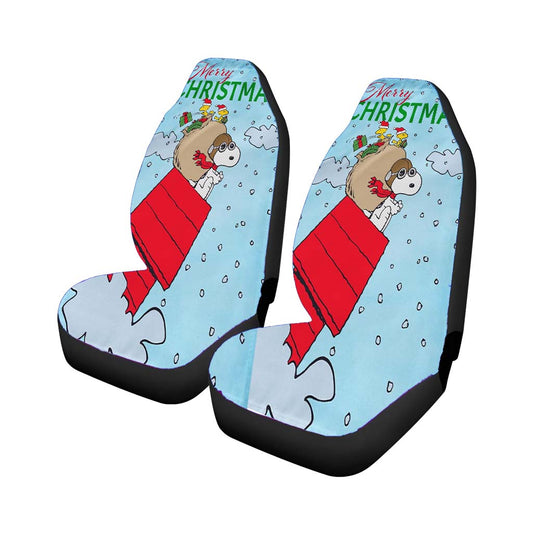 Peanuts Merry Christmas Snoopy Sleigh Universal Fit Car Seat Covers
