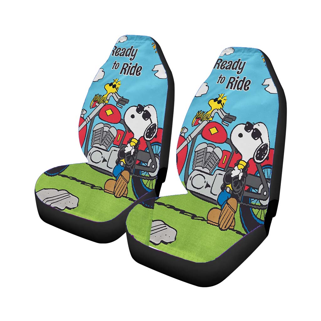 Peanuts Motorcycle Joe Snoopy Ready To Ride car Seat Covers