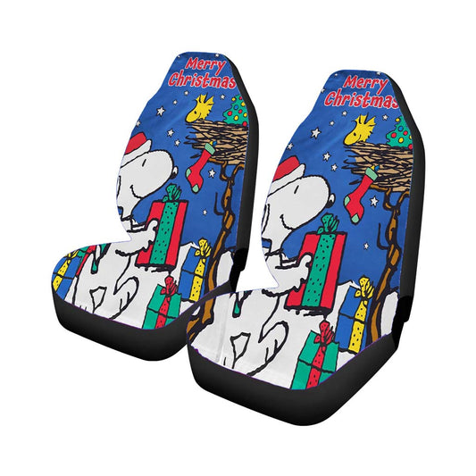 Peanuts Snoopy And Woodstock Christmas 2 Car Seat Covers Universal Fit