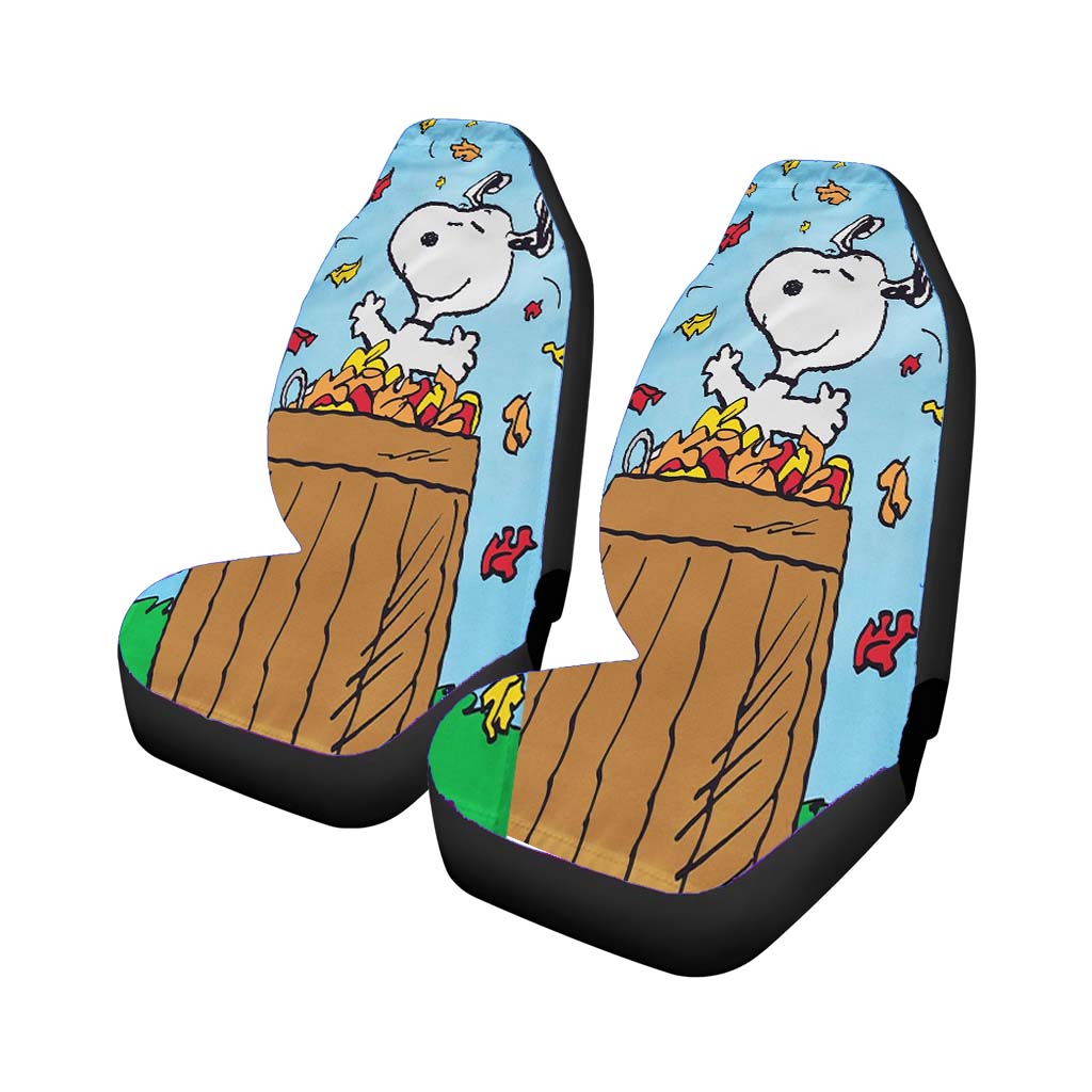 Peanuts Snoopy Basket Of Leaves car Seat Covers