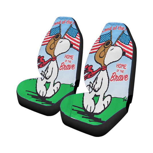 Peanuts Snoopy Land Of The Free Universal Fit Car Seat Covers