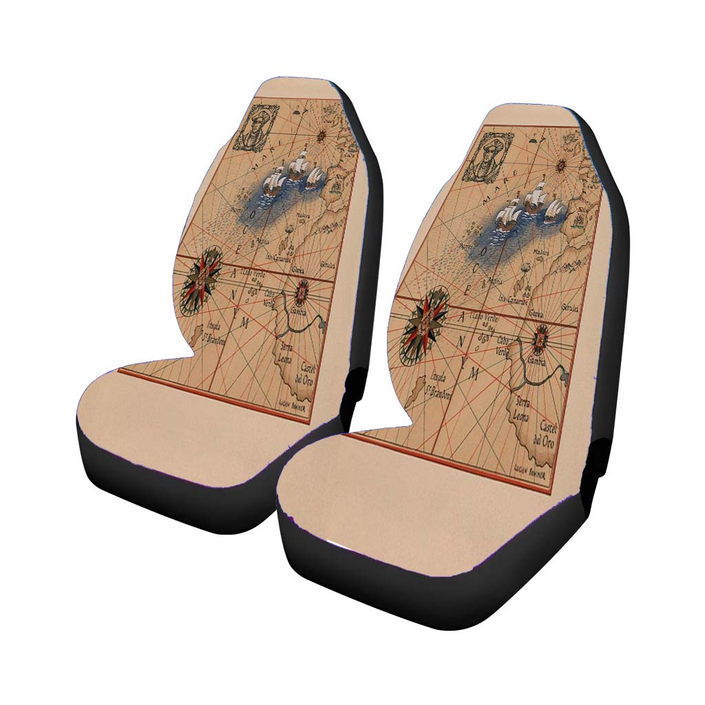 Pictorial Map Of Voyages Of Christopher Columbus car Seat Covers