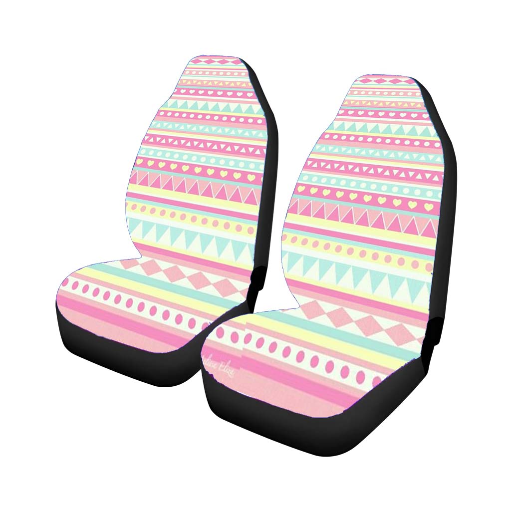 Pink Love Streach Pattern car Seat Covers