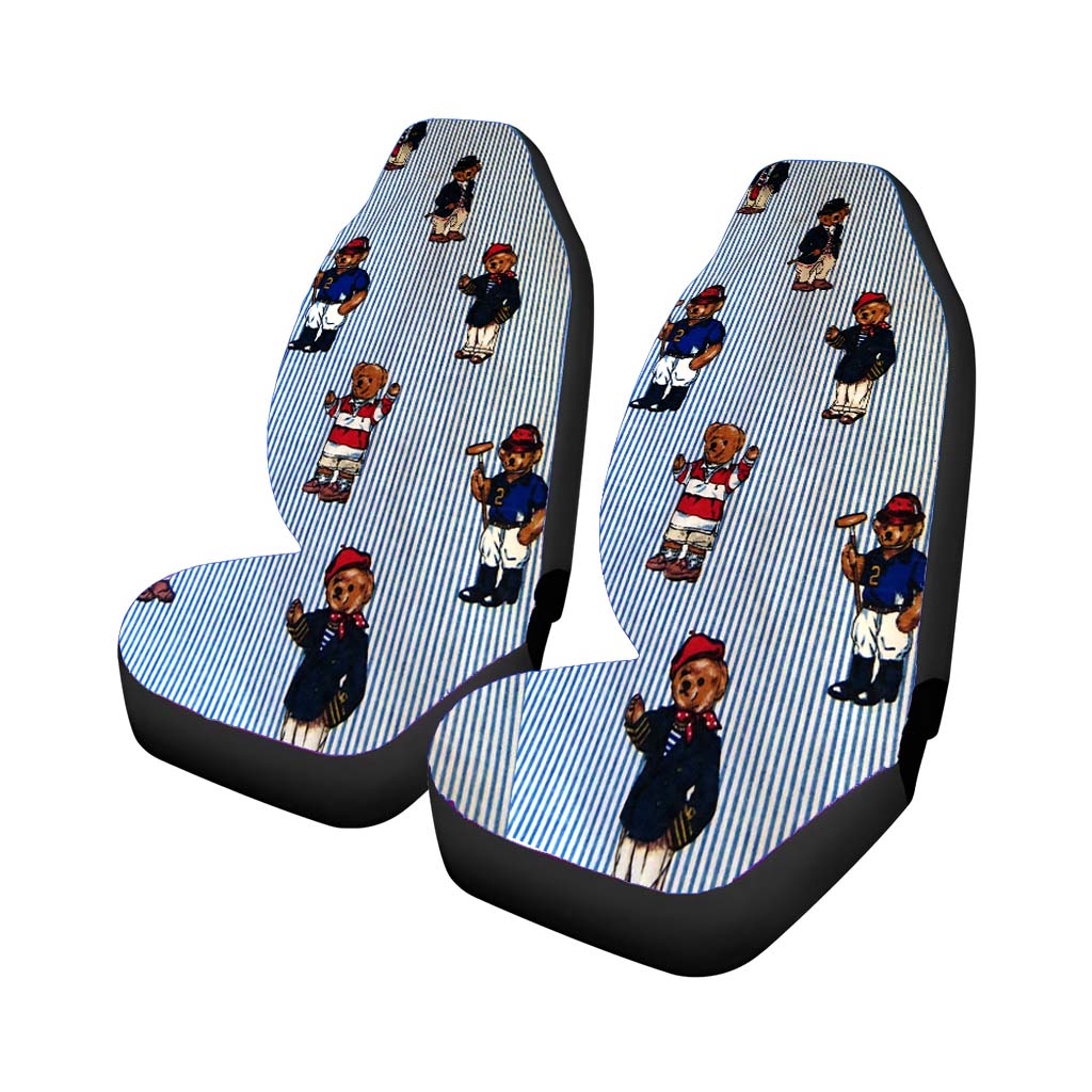 Polo Bear Linen Blue White Collection car Seat Covers