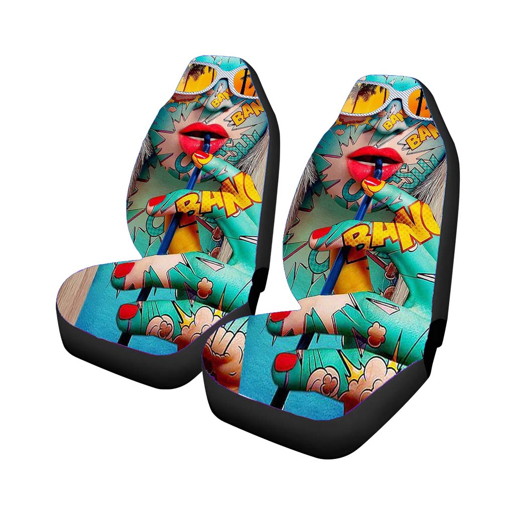 Pop Art Girl Bang Pattern Pop car Seat Covers