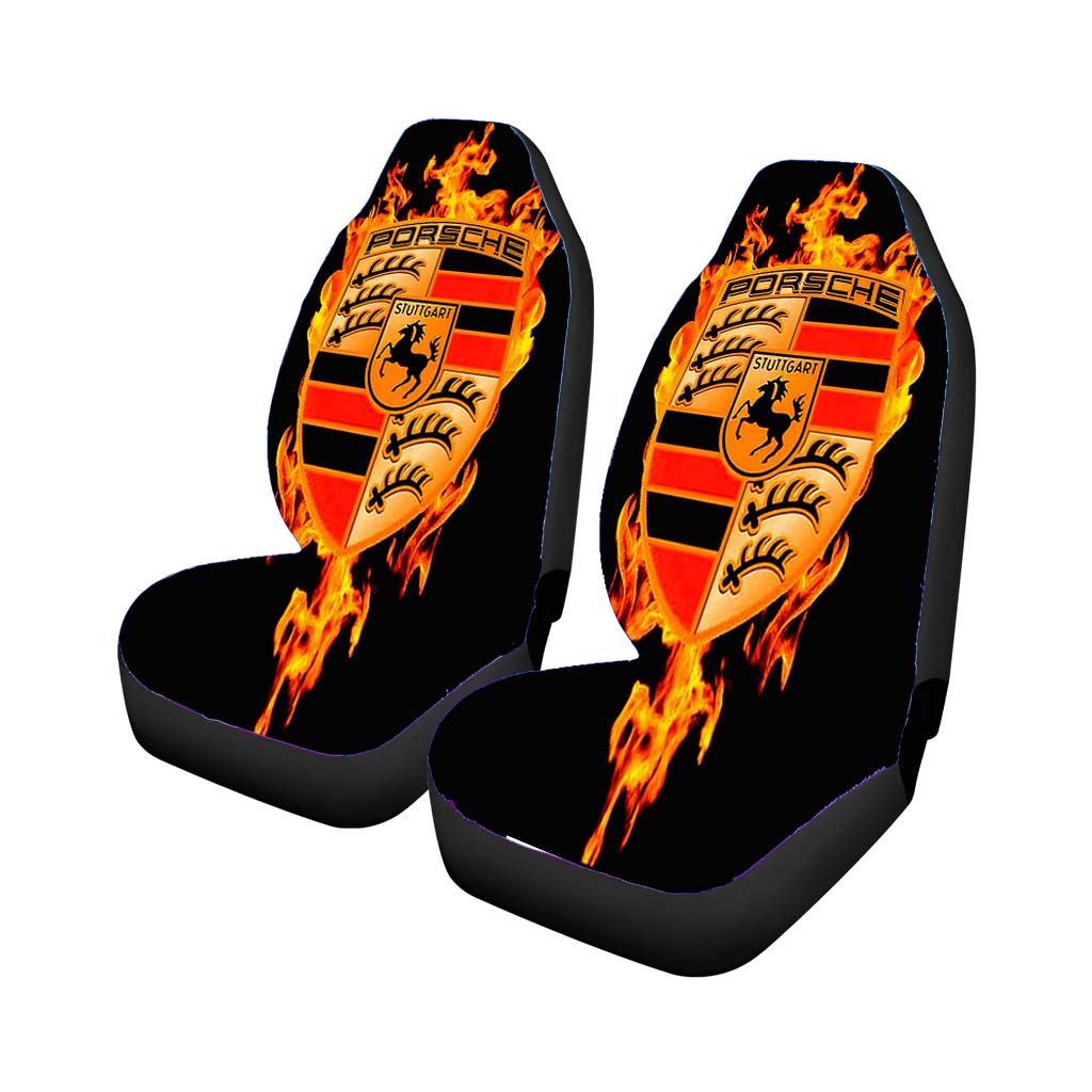 Porsche Logo Decals Fire car Seat Covers
