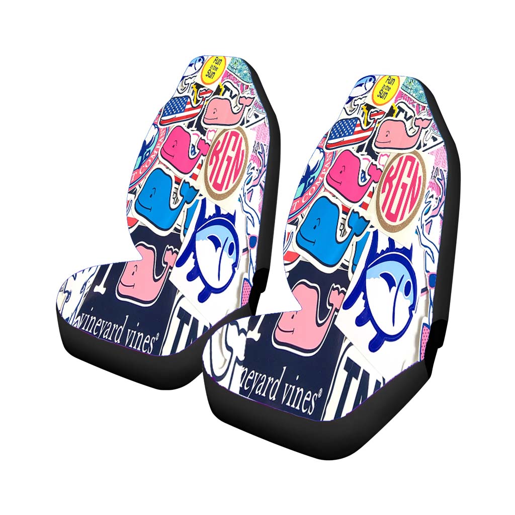 Preppy Vineyard Vines Whale Sticker car Seat Covers